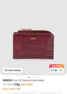 MNG Burgundy Croc Wallet