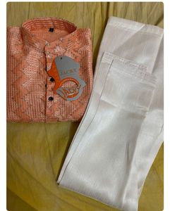 Kids Peach Kurta Set