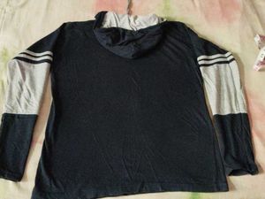Navy Blue Hooded Top