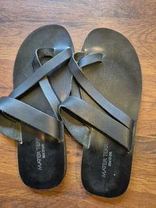 Pure Leather Black Chappal For Men From GREECE
