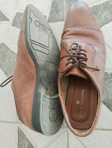 Louis Philippe Brown Leather Shoes