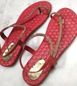 Red Jeweled Sandals