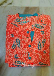 🏵️Orange Paisley Print Kurta