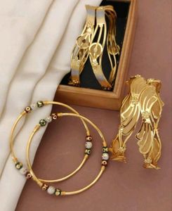3 Pairs Gold-plated Bracelet Bengals For Women