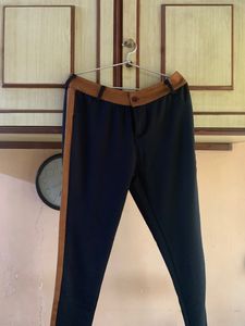 Stylish Black Pants with Contrast Stripe from Fig