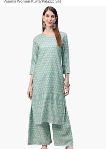 Flowy Green Printed Palazzo Kurta and Pants