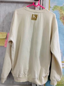 Oversized Cream "Kaist" Graphic Sweatshirt