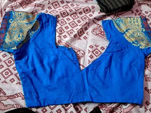 💞💞Royal Blue blouse with Golden Border