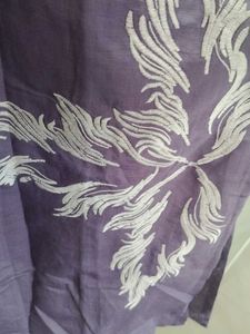 Purple Silk Palazzos kurta set with organza dupatt