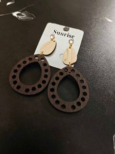 Unique Wooden Drop Earrings