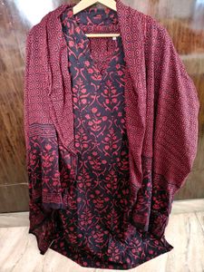 Elegant Maroon & Navy Kurta Set