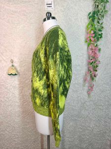 Zara Green Abstract Print Cardigan