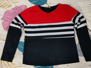 Striped Sleeve Long t shirt