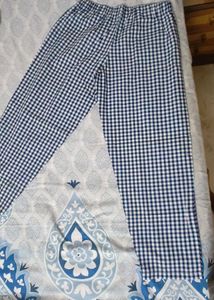 Blue Checkered Palazzo Pants