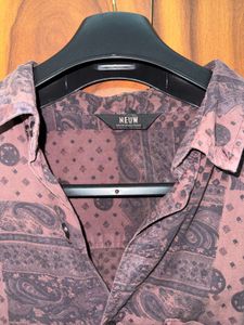 Men's Vintage Print Button-Up Shirt