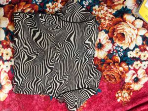 Trendy Zebra Print Mesh Top ( fixed)