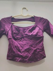 Stylish Purple Cropped Top with open back