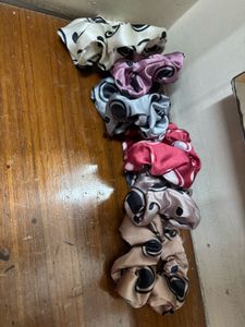 Set of 6 Satin Scrunchies