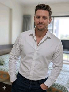 Men's White Long Sleeve Shirt