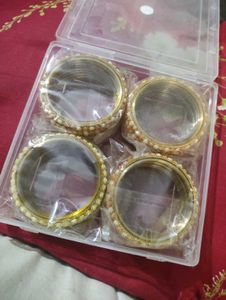 Decorative Rose Bangles set of 4