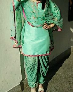 Aqua Embroidered Salwar Kameez Set