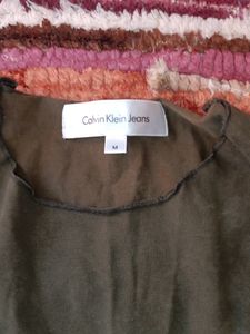 Calvin Kelvin Olive Green Premium New Like T Shirt