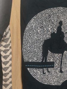 Black Kurta with Desert Print