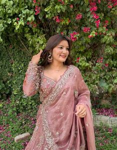 Gold Embroidered Lehenga With Floral &amp; Bird Motif