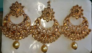 Elegant Gold Stone Dangle Earrings