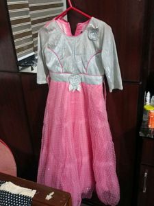 Girls Pink Sparkle Party Gown