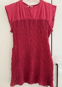 Pink Smocked Detail Dress