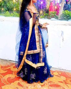 Stunning Blue Embellished Lehenga Choli