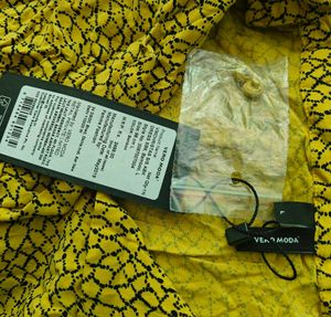 Yellow Print Mini Dress