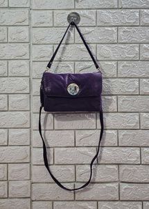 Purple Snakeski  Textured Shoulder Bag