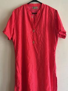Vibrant Pink Kurta with Subtle Embellishments