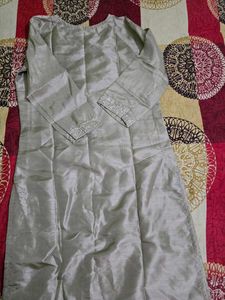Elegant Silver Embroidered Kurta
