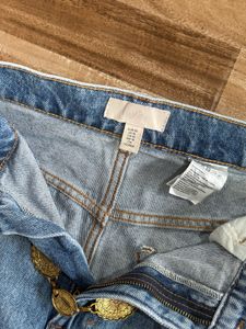 Denim Midi Skirt with Slit