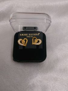Heart Shape Gold Earrings