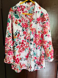 Floral Print Button-Down Top