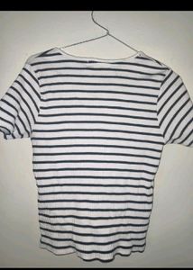 Striped Button-Up Cropped Top