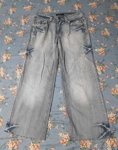 Baggy Y2k Japanese Style Rietan Slashed Jeans