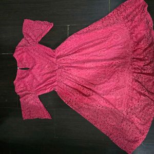 Elegant Pink Lace Dress