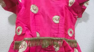 Raw Silk Blouse With Pearl And Gotta Work