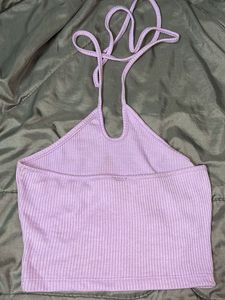 Lavender Ribbed Halter Top