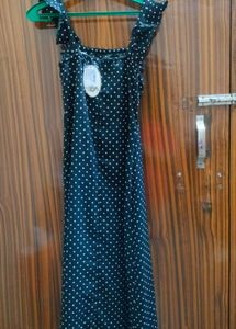 Polka Dot Ruffle Strap Dress