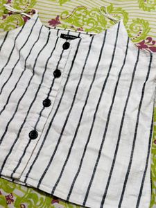 Striped Button-Up Camisole Top