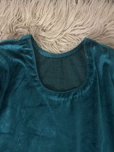 Emerald Green Velvet Kurta Set