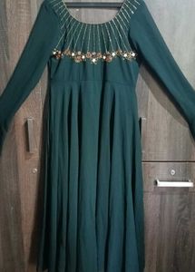 Elegant Green Embroidered Gown