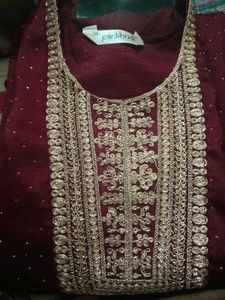 New dress 👗 Elegant Maroon Embroidered Kurta