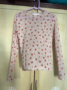 Sheer Floral Long Sleeve Top